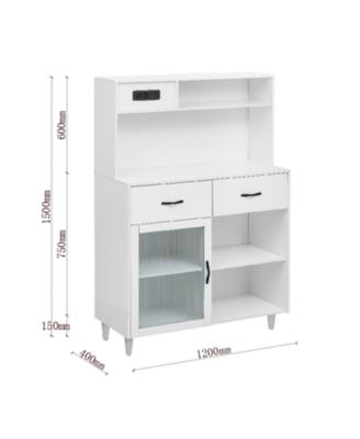 White Solid Wood Sideboard