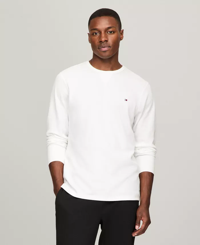 Men's Waffle-Knit Long-Sleeve Crewneck Thermal Top - thumbnail 3