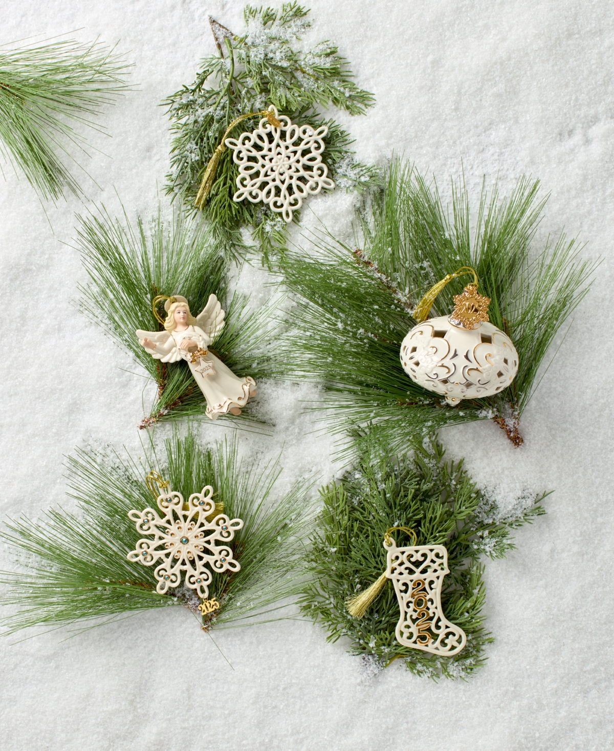 Lenox 2025 Gemstone Snowflake Ornament In Gold