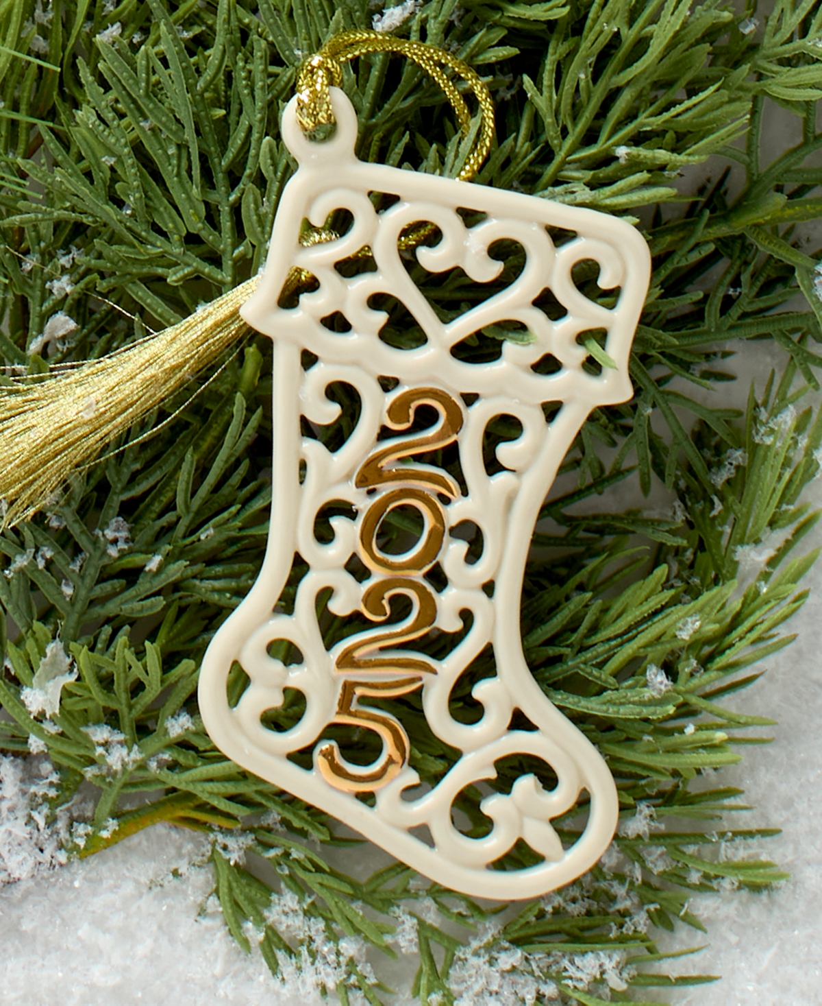 Lenox 2025 A Year To Remember Stocking Ornament In Gold
