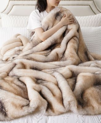 Luxury Tipped Faux Fur Throw, 60"x 80"