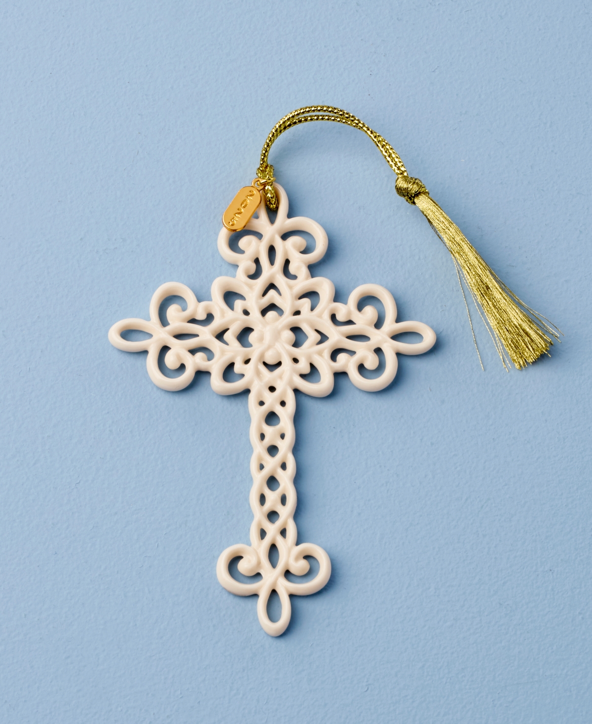Lenox 2025 Snow Fantasies Cross Ornament In White