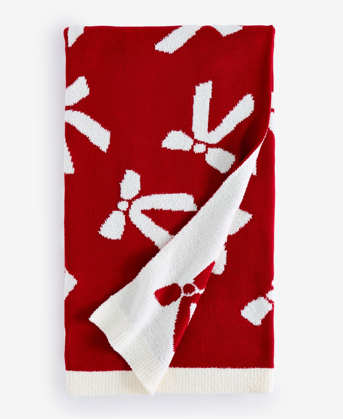 Holiday Lane Double Fleece Knit Throw, 50" X 70", Exclusively For Macy's In Red