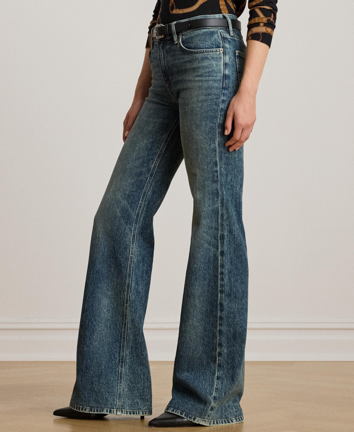 Ralph Lauren Women's High-rise Flare Jeans In Gray