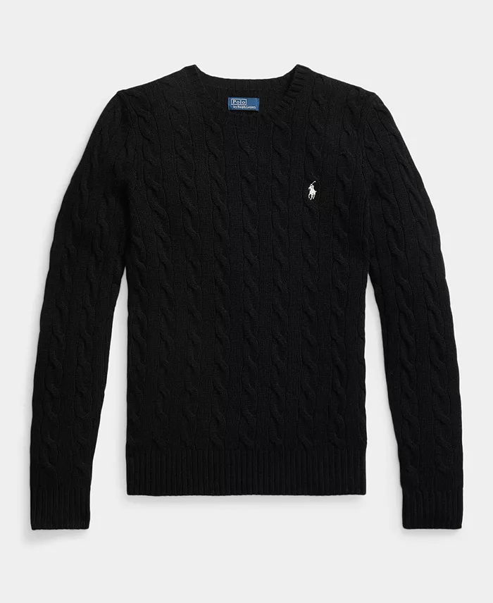 Women's Cable Wool-Cashmere Crew Neck Sweater - thumbnail 5