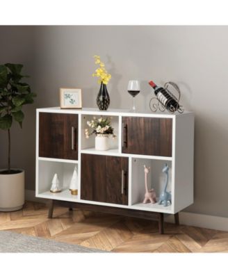 Wood Display Sideboard Storage Cabinet with Storage Compartments