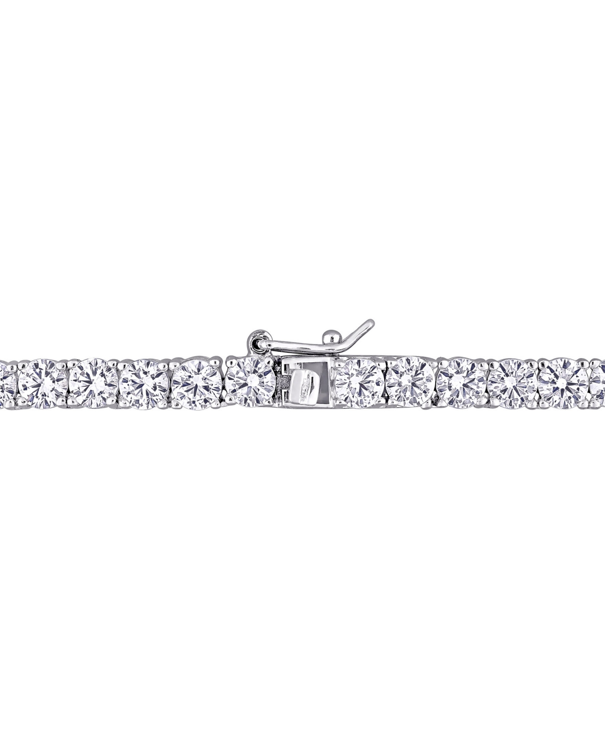 Macy's Lab Grown White Sapphire Tennis Necklace (33 Ct. T.w.) In Sterling Silver, 18" (also Available In 18 In Silver