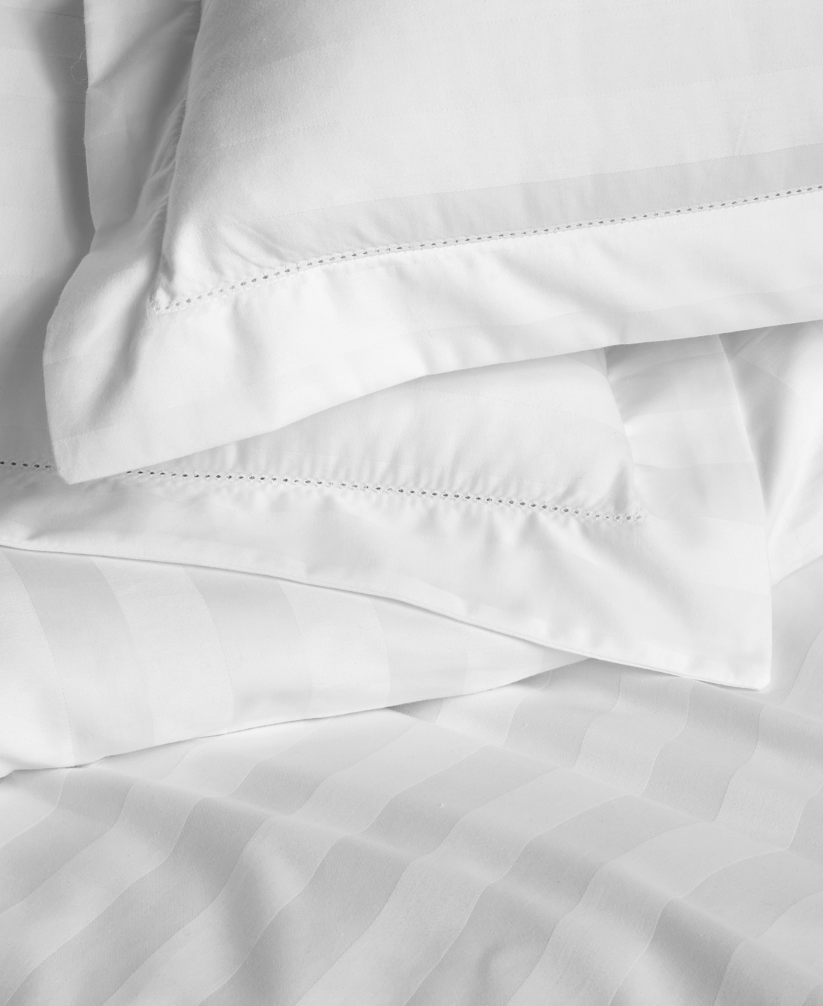 Charter Club 1.5" Stripe 550 Thread Count 100% Cotton 3-pc. Comforter Set, King, Exclusively At Macy's In White