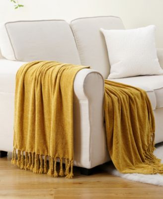 Fringe Tassels Chenille Throw, 50" x 60"