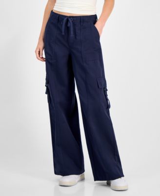 Juniors' Drawstring Cargo Utility Pants