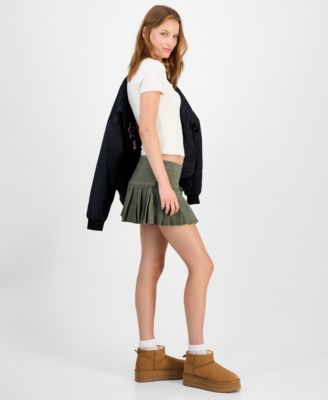 Juniors' Pleated Mini Skirt