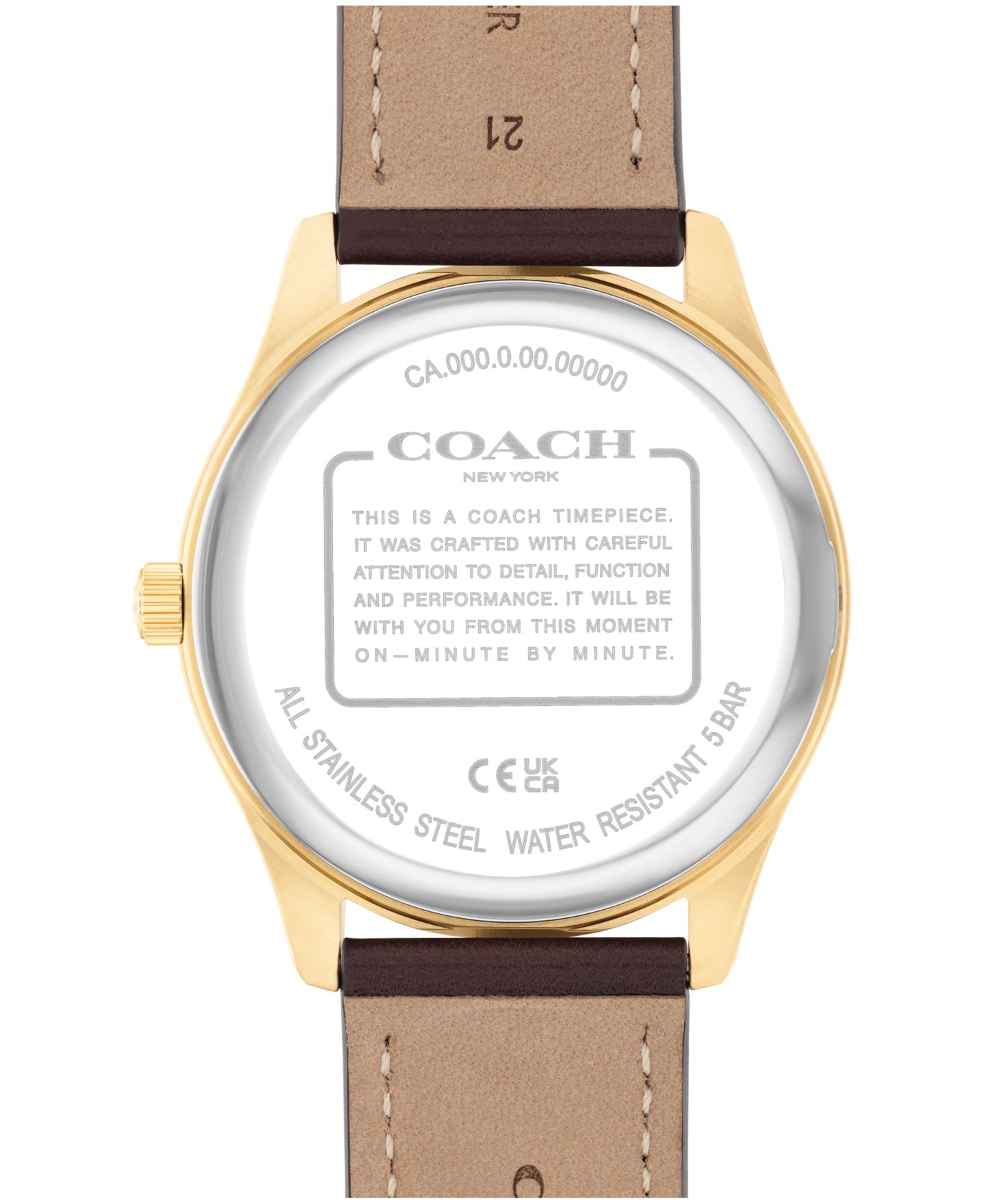 Мужские часы Coach Oliver Brown Leather Calfskin Strap Watch, 41mm — фото 2