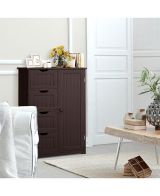 Standing Indoor Wooden Cabinet with 4 Drawers