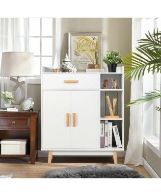 Floor Storage Cabinet Free Standing Cupboard Chest with 1 Drawer