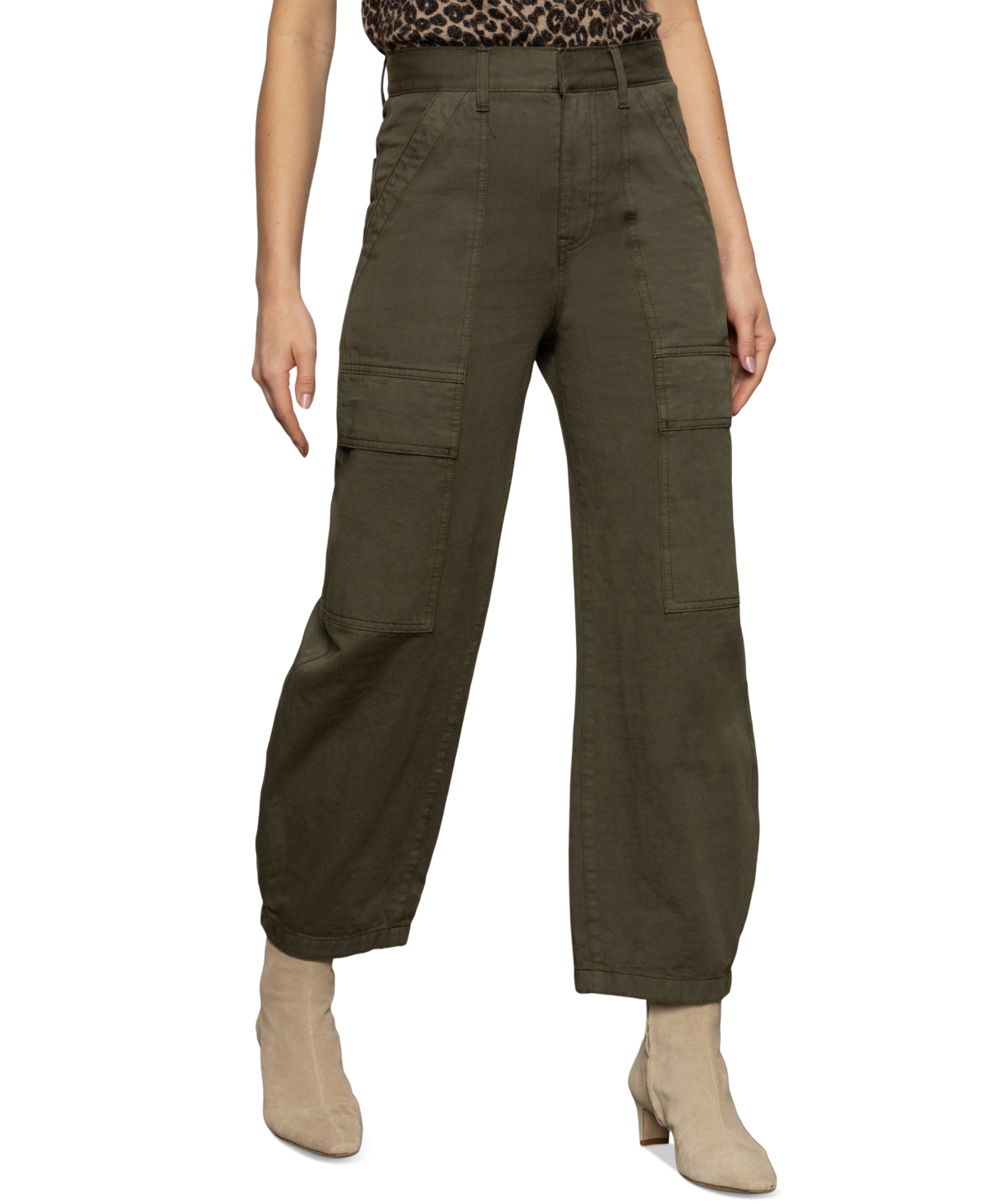 Sanctuary Women's Boyfriend High-rise Utility Cotton Pants In Brown