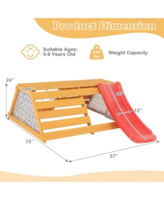 5-in-1 Jungle Gym Wooden Indoor Playground with Slide Rock Climbing Wall Rope Wall Climber