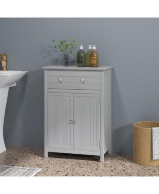 2-Door Freestanding Bathroom Cabinet with Drawer and Adjustable Shelf