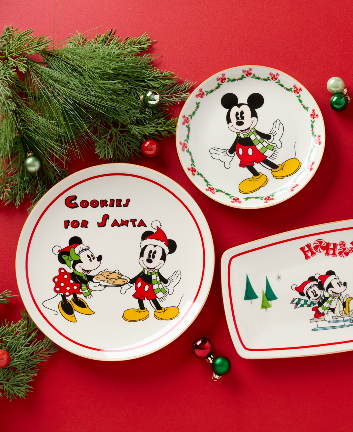 Lenox Disney Holiday Mickey Mouse Cookies For Santa Plate In Multi