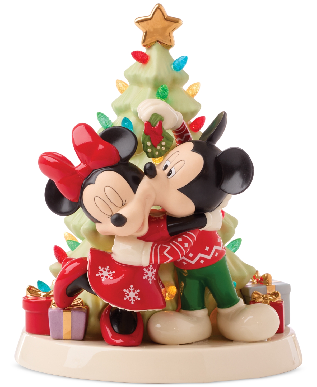 Lenox Disney Mickey & Minnie Lit Tree Figurine In White
