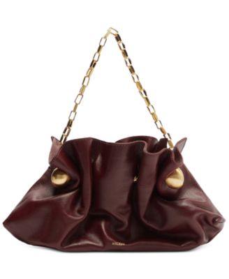 Arezzo - Small Leather Ruche Gold-Tone Hardware Clutch