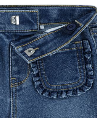 Baby Girls Bear Graphic Top and Wide-Leg Jeans, 2 Piece Set