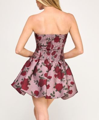 Juniors' Jacquard Fit & Flare Dress