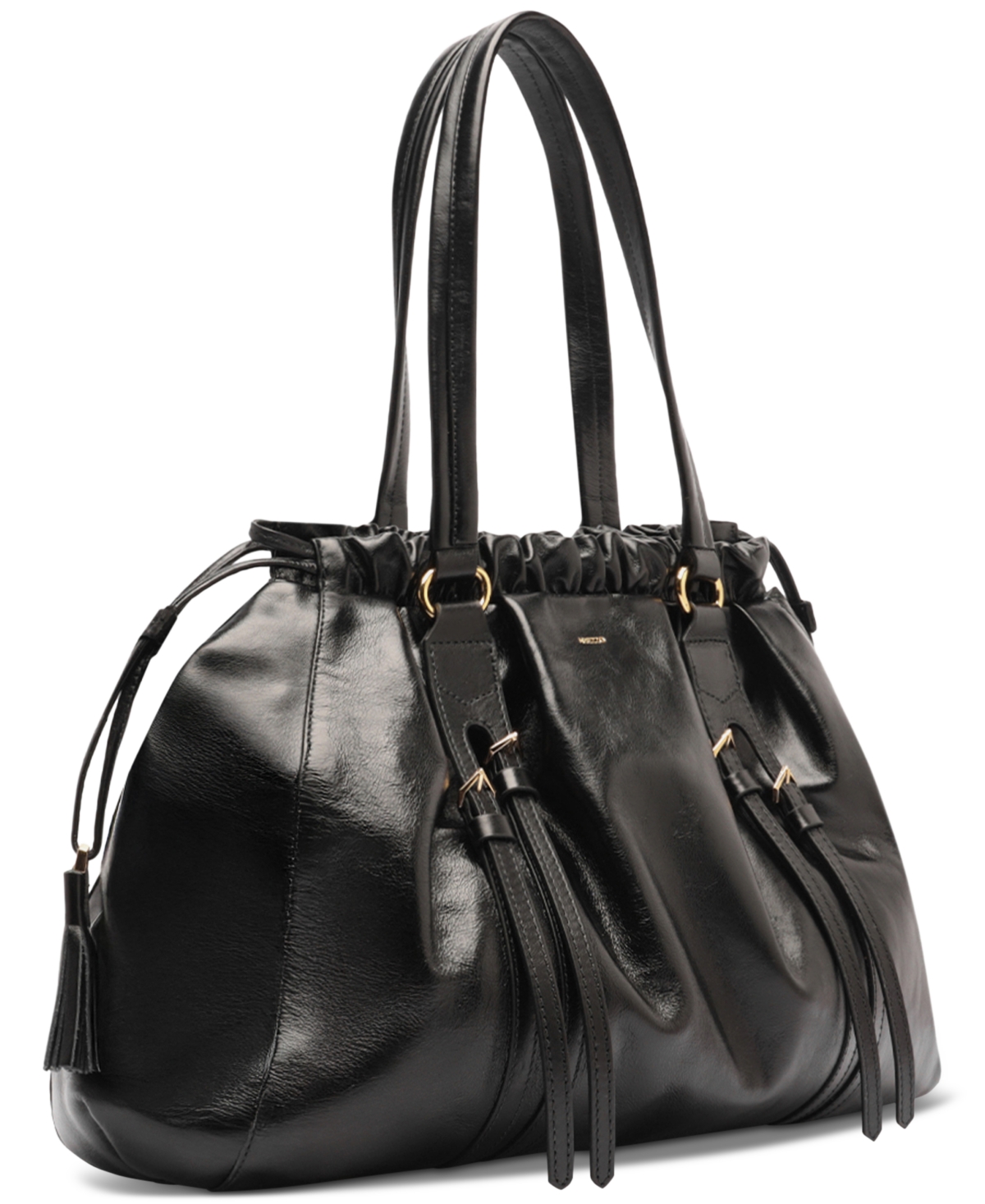 Arezzo Capri Large Leather Shoulder Bag In Black