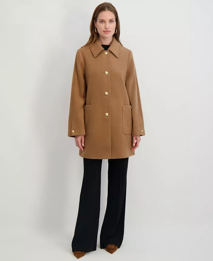 Women's Collared Single-Breasted Coat - thumbnail 4