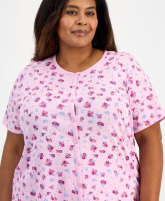 Plus Size Cotton Essential Button-Down Pajama Set