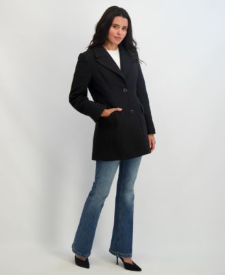 Women's Notched-Collar Single-Breasted Peacoat