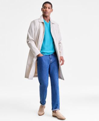 Men's Regular-Fit Textured 100% Cashmere V-Neck Sweater T-Shirt, Macy's Exclusive