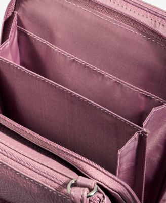 Triple-Zip Pebble Leather Dasher Crossbody, Created for Macy's