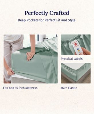 5-Star Luxury Sheet Set, 600 Thread Count Cotton Sateen, Soft & Crisp Bed Sheets - Split King size