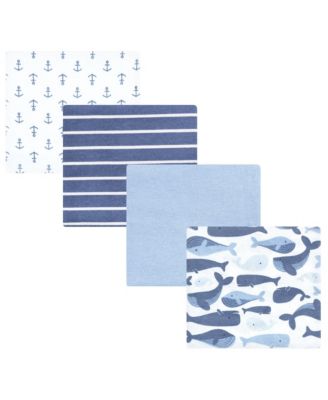 Boys 4-Piece Cozy Cotton Receiving Blankets Set