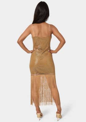 Women's Sequin Crochet Fringe Dress