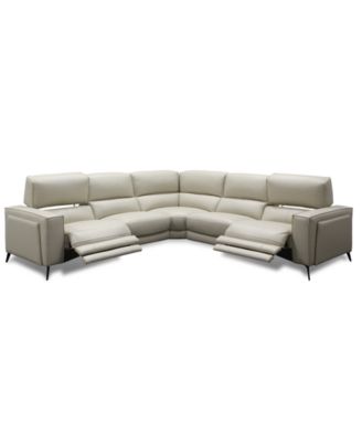 Neiwert 5-Pc. Leather Sofa Sectional with 3 Power Recliners