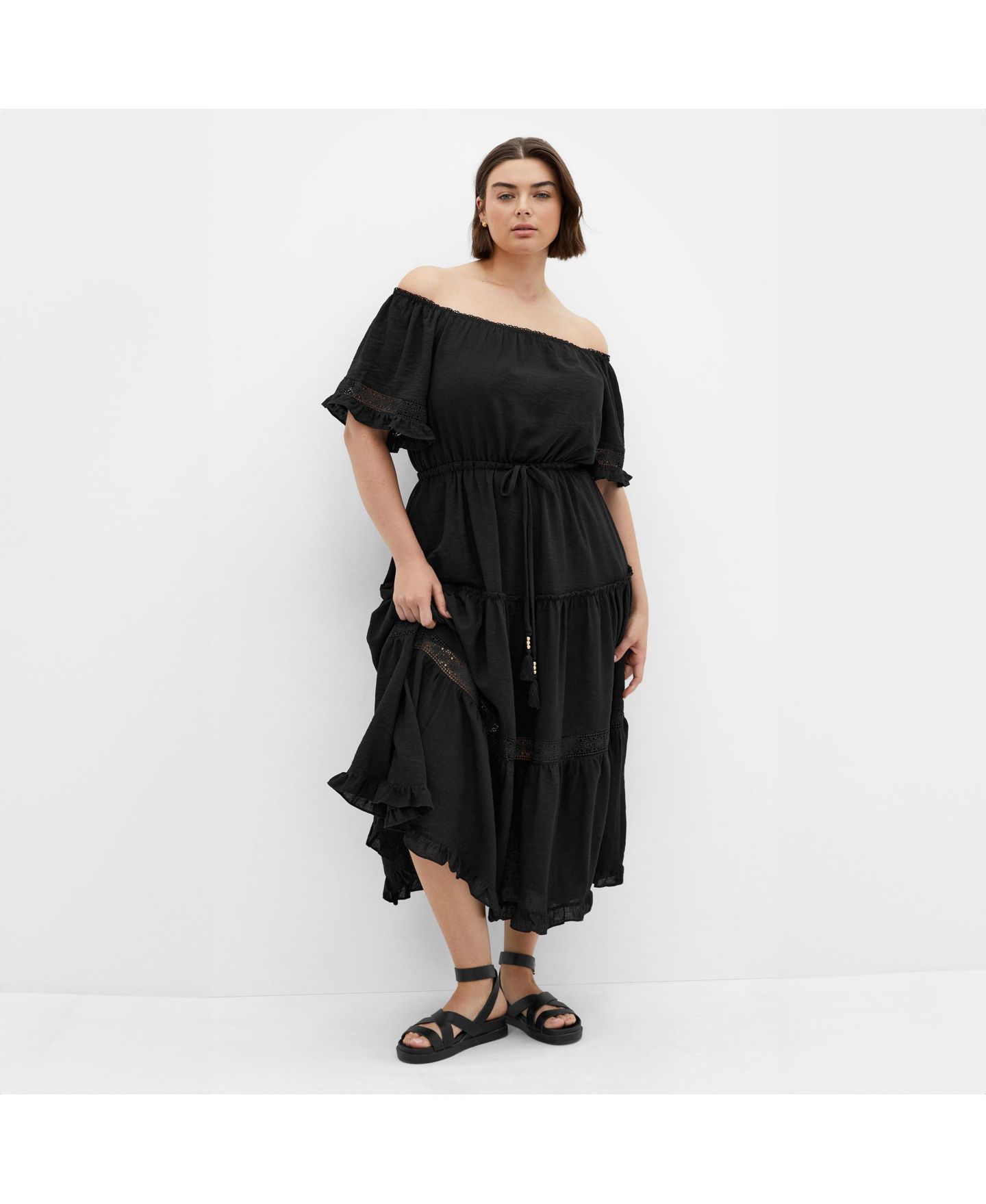 Женское платье CITY CHIC Plus Size Angel Midi, цвет: Чёрный — фото 1