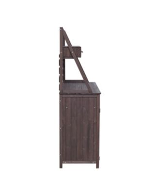 Fir Wood Potting Bench with Storage