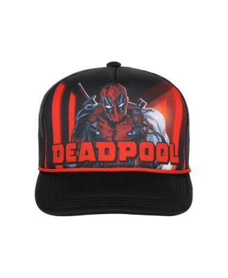 Men's Black Deadpool Big Front Foam Trucker Adjustable Hat
