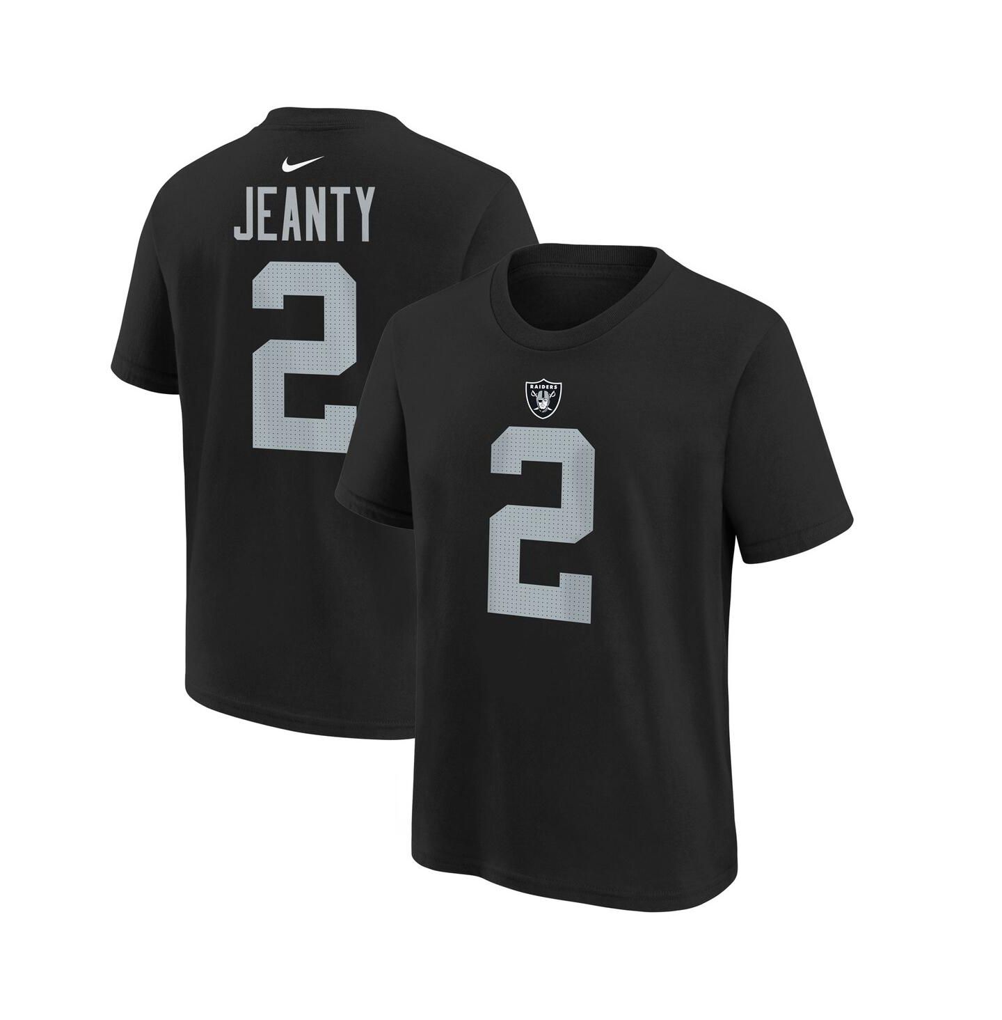 Детская футболка Nike Ashton Jeanty Black Las Vegas Raiders 2025 NFL Draft First Round Pick Name & Number — фото 1