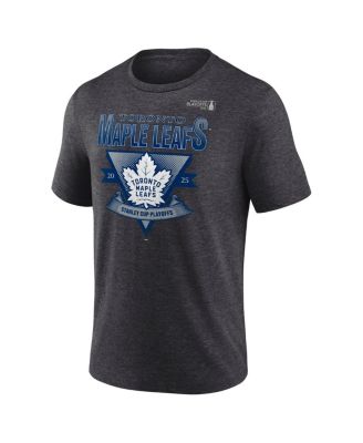 Men's&nbsp;Heather Charcoal Toronto Maple Leaf's 2025 Stanley Cup Playoffs Crossbar Tri-Blend T-Shirt