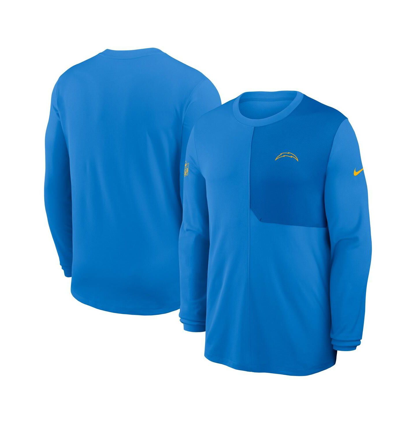 Мужская футболка Nike Powder Blue Los Angeles Chargers Sideline Coach UV Performance Long Sleeve — фото 1