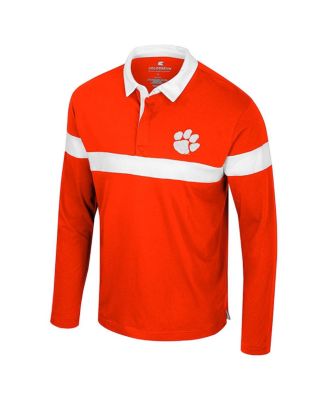 Men's Orange Clemson Tigers Too Cool for School Long Sleeve Polo Shirt