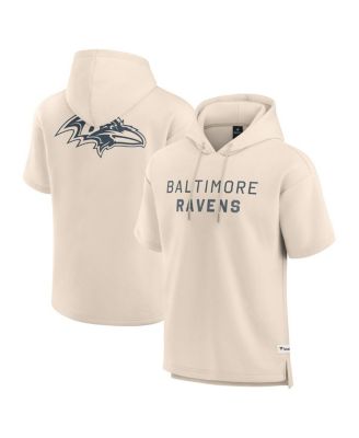 Fanatics - Men's&nbsp;Cream Baltimore Ravens Elements Future Ground Lettering Short Sleeve Pullover Hoodie