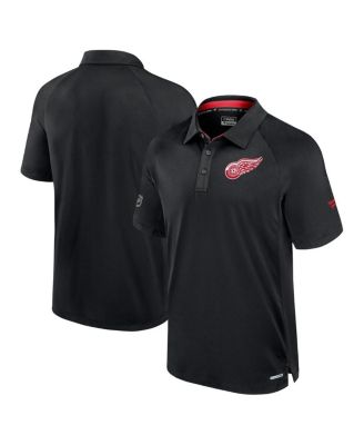 Fanatics - Men's&nbsp;Black Detroit Red Wings Authentic Pro Rink Raglan Polo Shirt