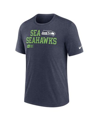 Men's College Navy Seattle Seahawks Overlap Lockup Tri-Blend T-Shirt