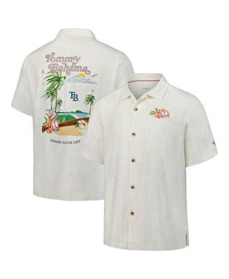Tommy Bahama - Men's White Tampa Bay Rays Grand Slam Bay Camp Button-Up Shirt