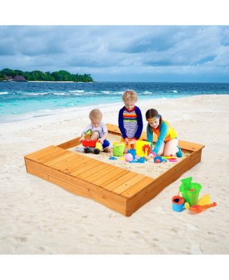 Kids Sandbox, 49”x47” Cedar Wooden Sand Pit
