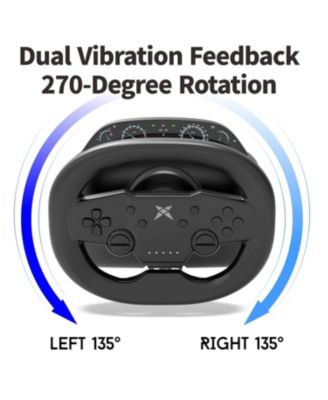 Wireless Racing Wheel with Pedal for Switch, PS4/PS3, PC, iOS & Android – 270° Rotation, Dual Vibration, Bluetooth 5.0, Race Game Controller
