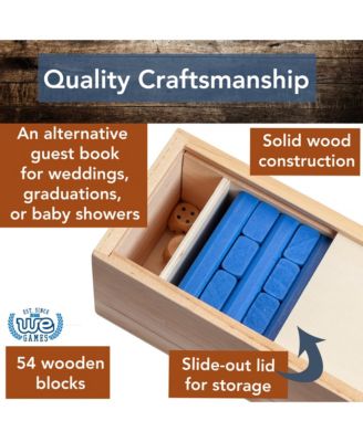 Walnut Stain Wood Blocks Tower Game with Wooden Box, 12 in.